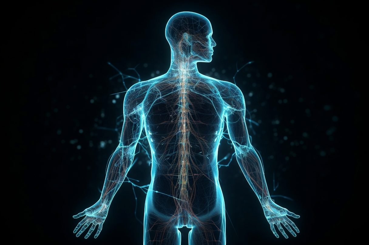 人体からエネルギーが出ているイラスト