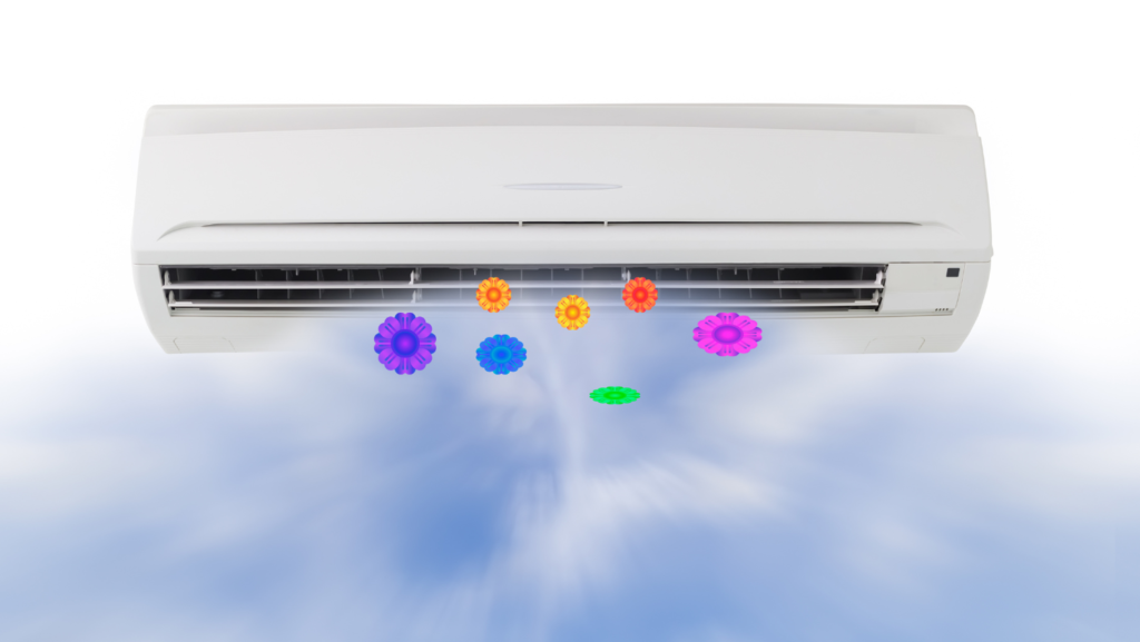 エアコンから悪臭や菌が出ている画像